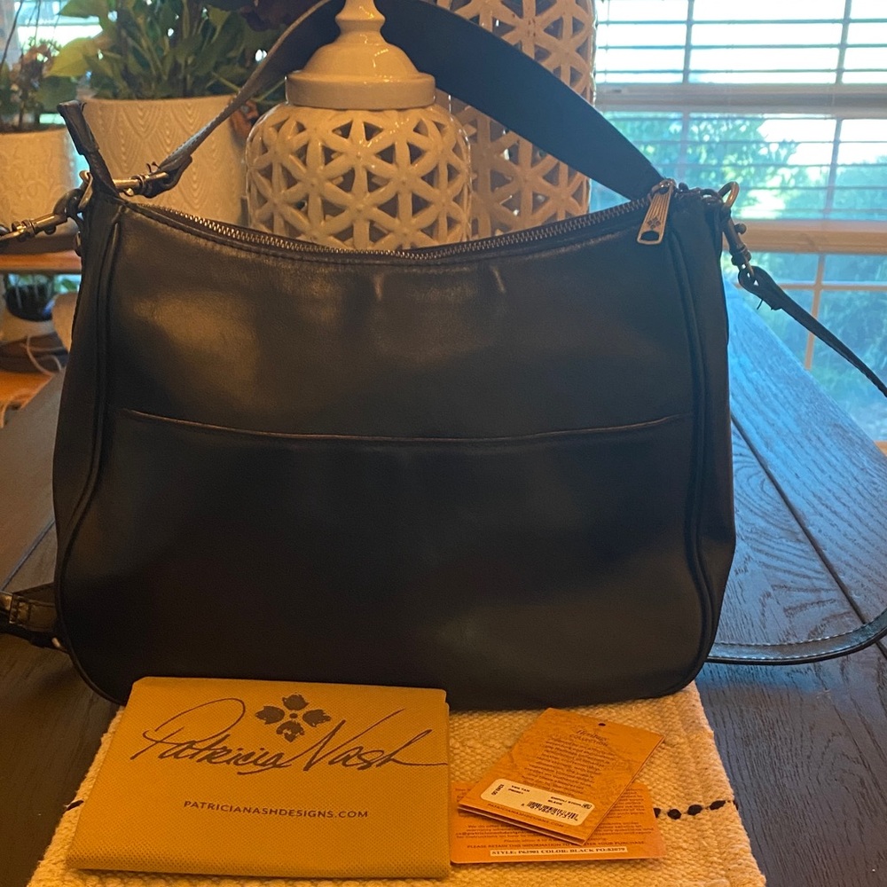 Patricia Nash Dark Leather Shoulder Bag